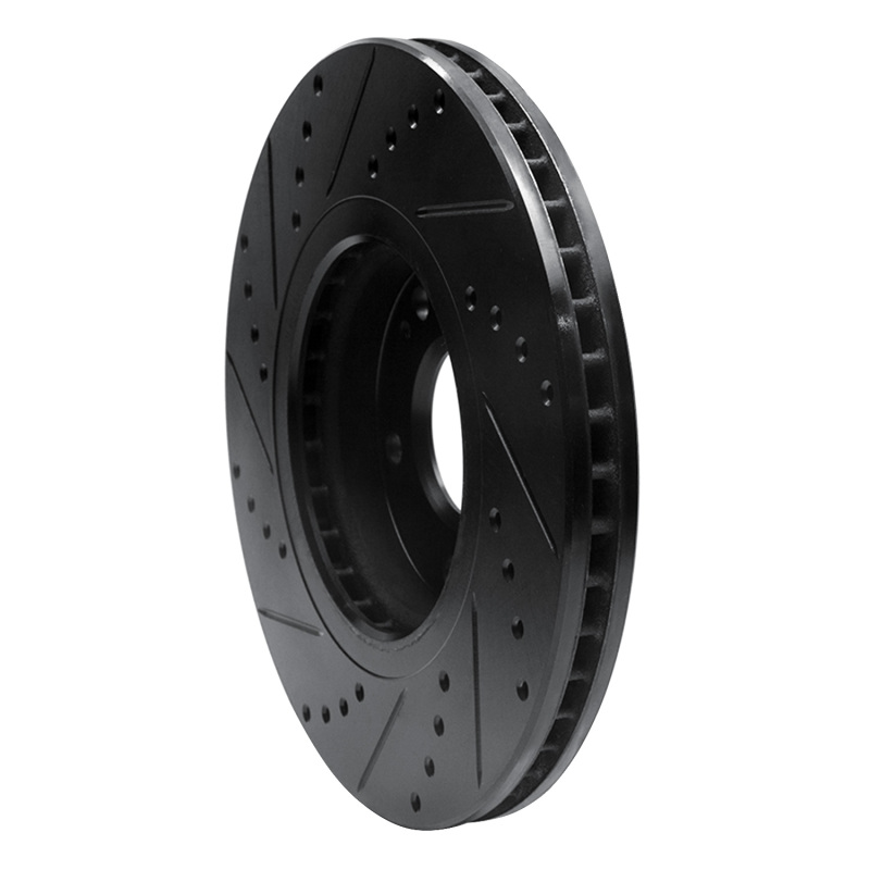 Hyundai XG350 Brake Rotor (1) - Front Right - R1 Concepts - Drilled & Slotted - Black - `04-`11